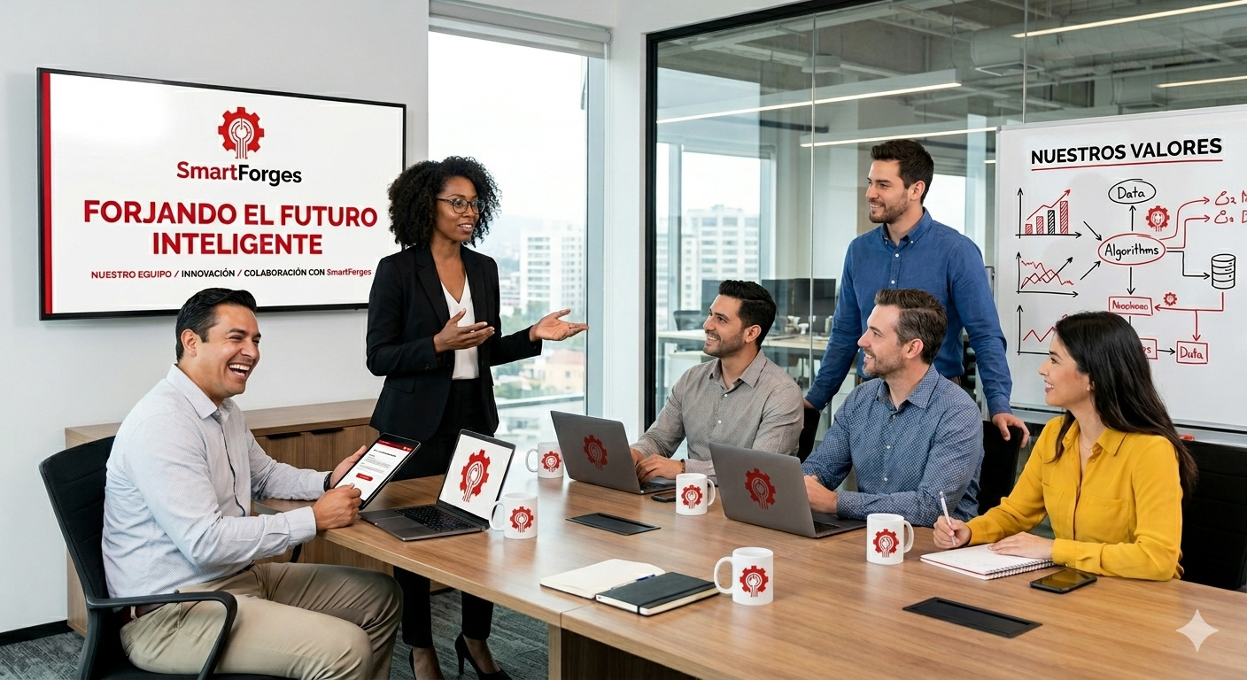 Equipo SmartForges trabajando en innovación tecnológica